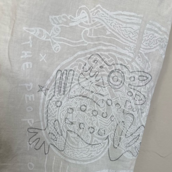 People of the Labyrinths Linen PantsRare Dutch Design Frog Print Size Medium